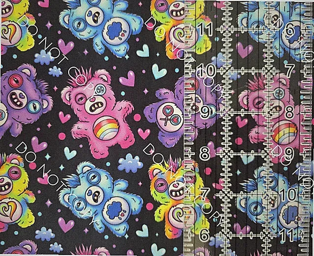 100% Cotton Woven Novelty Fabric Fugglers Ugly Bears By The 1/4 Yard 9x56