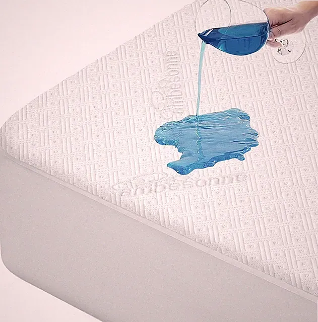 Ambesonne Fitted Non-Slip Mattress Protector with 8''-21'' Deep Pocket, Twin