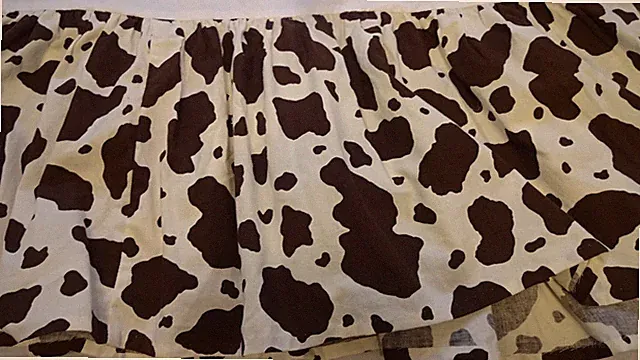 BED SKIRT Day or Child Custom Size 52" X 26" X 12" Ruffle COWHIDE PRINT