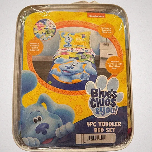 Blue's Clues & You Toddler 4 Piece Bed Set Nickelodeon Comforter Sheet Pillowcas