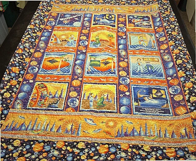 Child’s Handmade Quilt 43 Height By 65 Wide