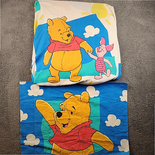 Disney Winnie the Pooh Piglet Sheets Twin Bed 3 Piece Cloud Set True Vintage 90s