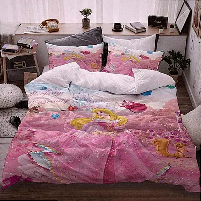 famous Princess 3D Print Duvet Quilt Doona Covers Pillow Case Bedding Sets