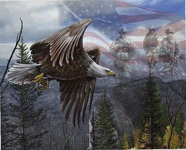 Free Like an Eagle ~ Patriotic, American ~ David Textiles Fabric Panel