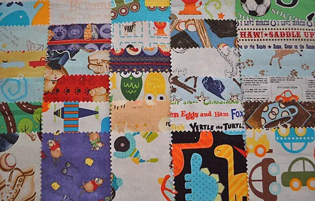 I Spy Novelty Boy Fabric 5" Squares Charm Pack, 30 different pieces, 100% cotton