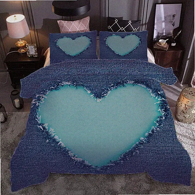 Jeans love3D Print Duvet Quilt Doona Covers Pillow Case Bedding Sets
