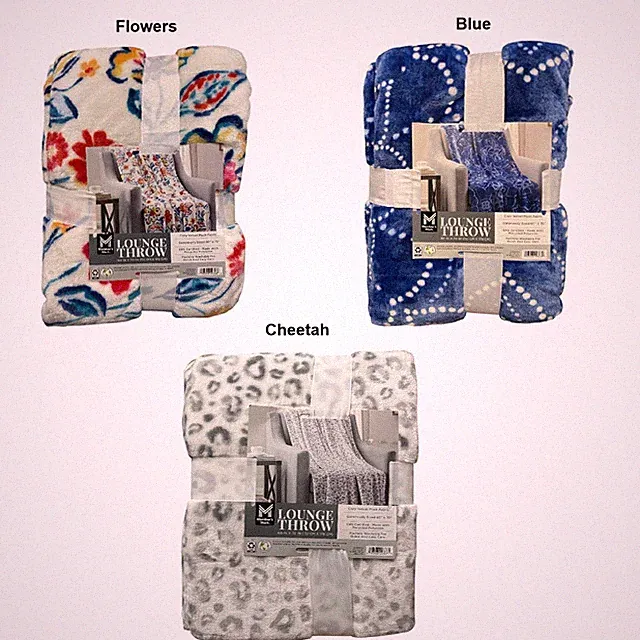 Member's Mark Reversible Velvety Soft Lounge Throw Blanket, 60" x 70"