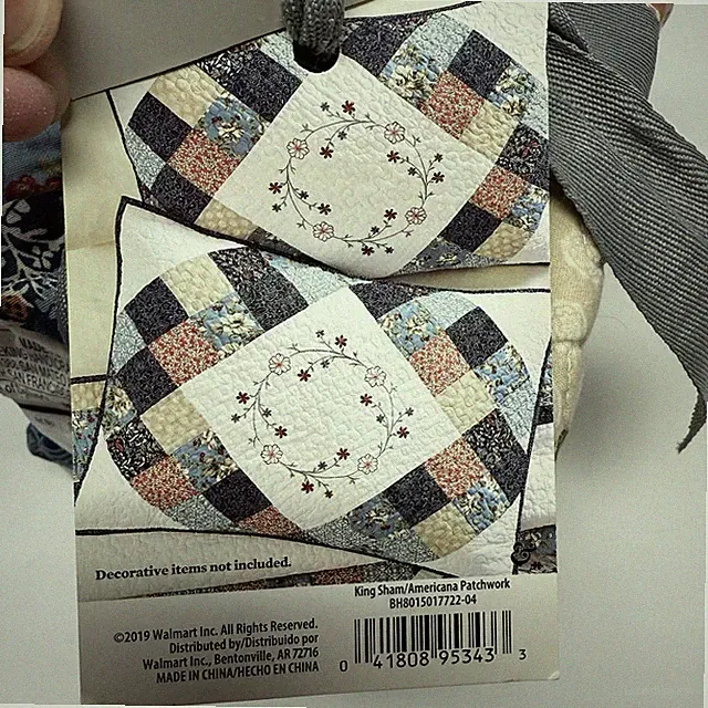 NWT Better Homes & Gardens Americana Patchwork Quilted King Pillow Shams Pair