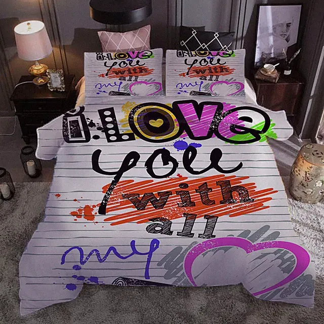 personality graffiti 3D Print Duvet Quilt Doona Covers Pillow Case Bedding Sets