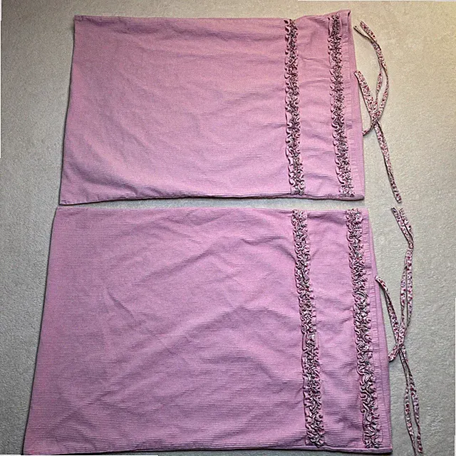 Pier 1 Kids Pink Corduroy Standard Pillow Shams (2) With Ruffle Trim ￼