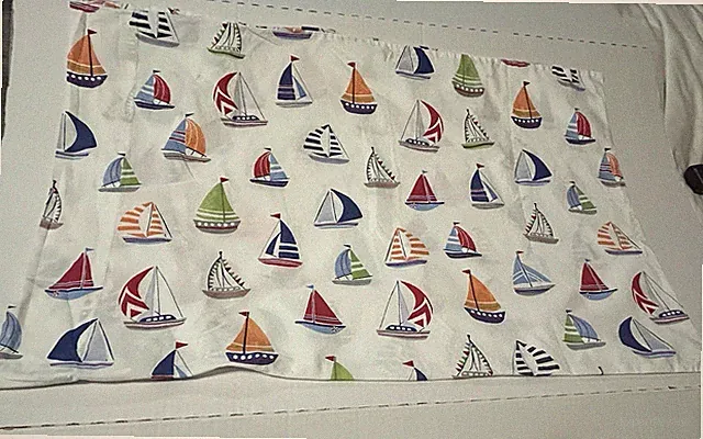 Pottery Barn Kids Organic SAILBOAT STANDARD Pillowcase Boat Ocean Bed Bedroom