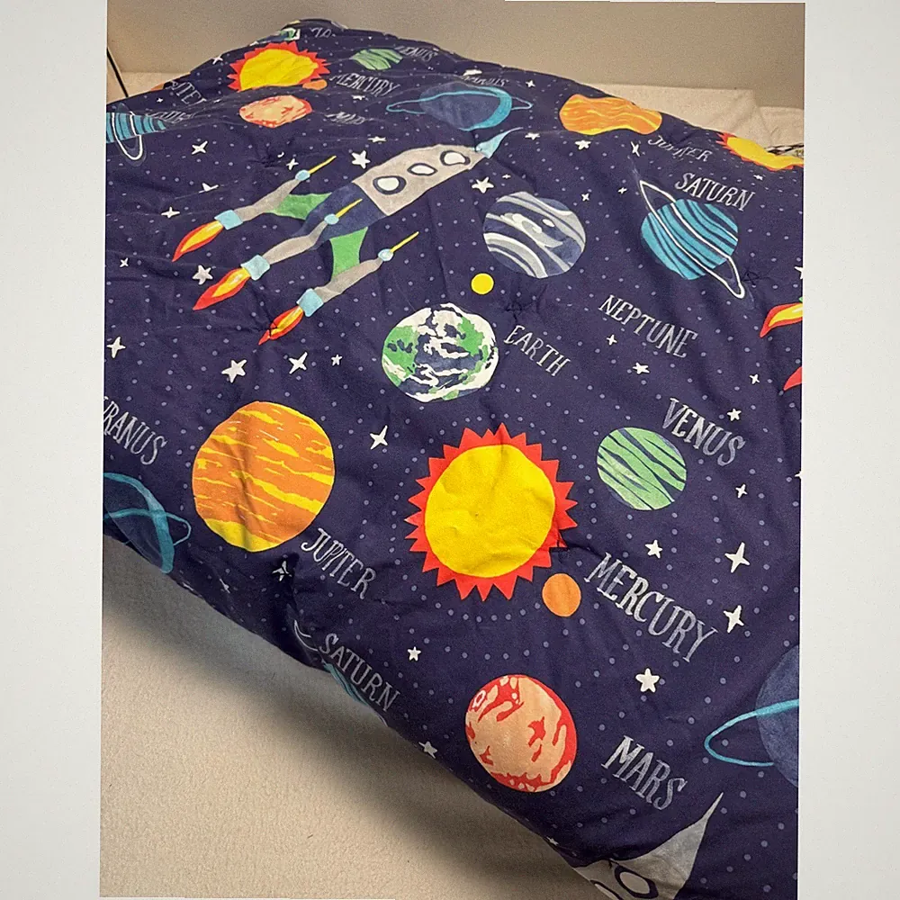 Pottery Barn Kids Solar System Comforter Kids Navy Blue Planet Space Rocket Ship