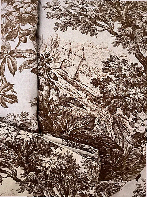 🌷Pottery Barn KING Duvet Cover & 2 Standard Shams Coco Brown Matine Toile Linen