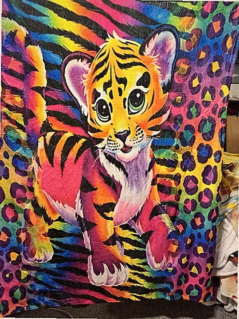 Tiger Animal Print Blanket Multicolor Rectangular Animals & Bugs Novelty Theme